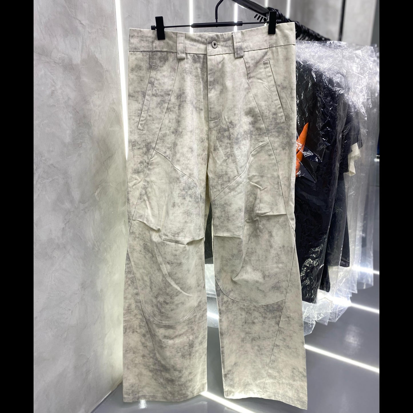 Abstract Print “White” Oversized/Baggy Pants