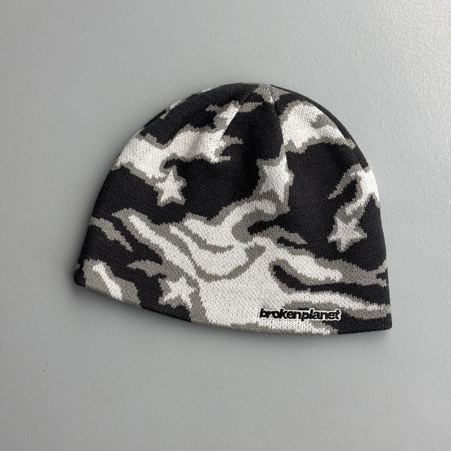 Broken Planet Star Camo Grey Beanie