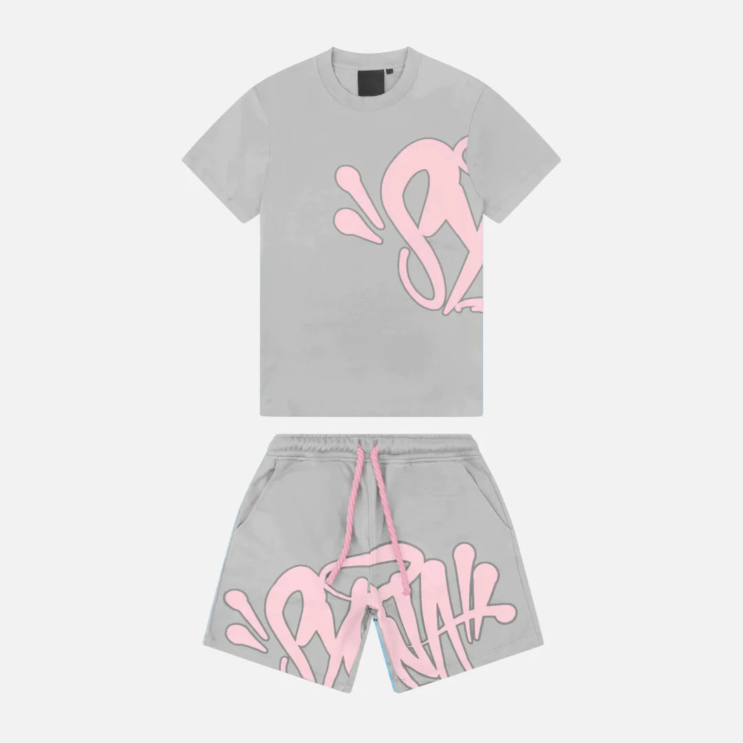 Synaworld by Central Cee "Logo Twinset" Grey/Pink