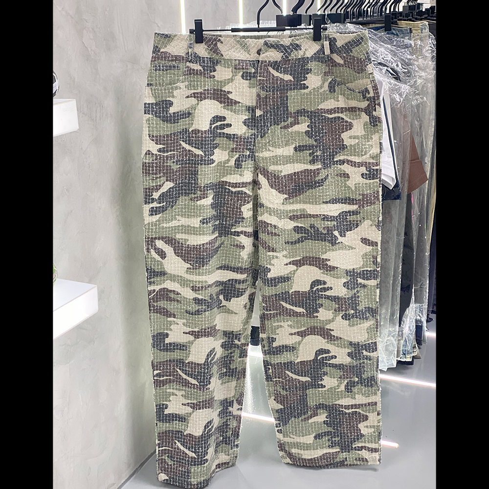 Oversized Needle Punch Camo Pants