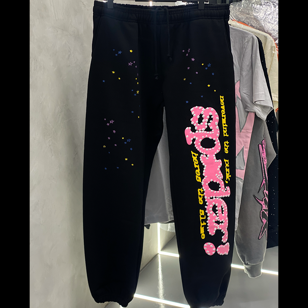 Sp5der Worldwide Black P*NK V2 Pants