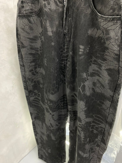 Leopard Print Grey Pants