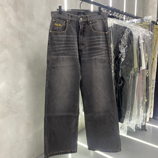 Broken Planet Wide-Leg Denim Jeans Washed Grey