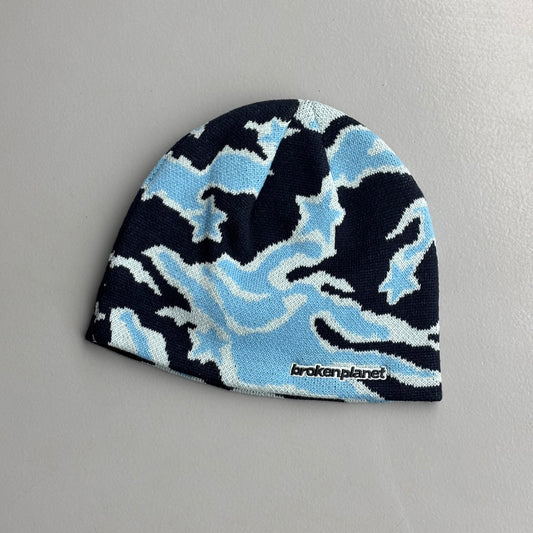 Broken Planet Star Camo Blue Beanie