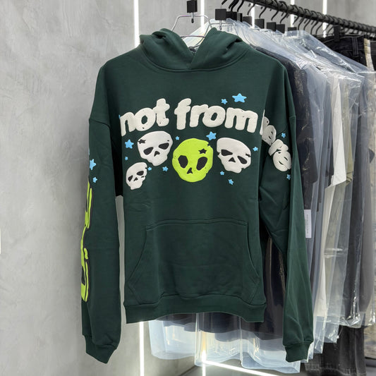 Broken Planet "Not From Here" Hoodie Dark Green