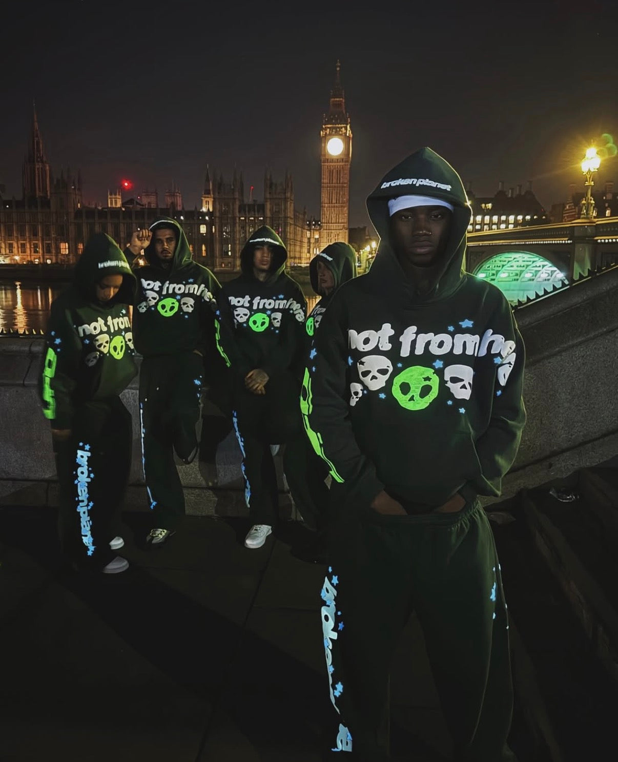 Broken Planet "Not From Here" Hoodie Dark Green