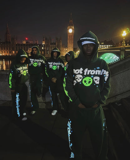 Broken Planet "Not From Here" Hoodie Dark Green