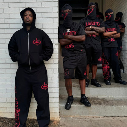 Corteiz x 21 Savage Slaughter Gang Zip-up Hoodie and Sweatpants Set