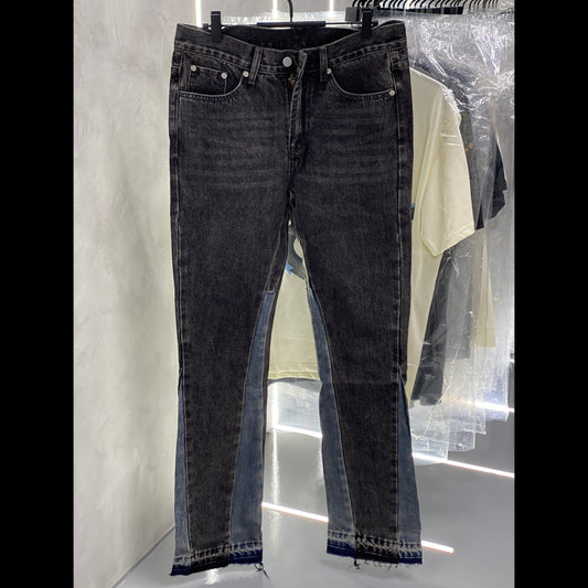 Black and Grey Bottom Flared Jeans