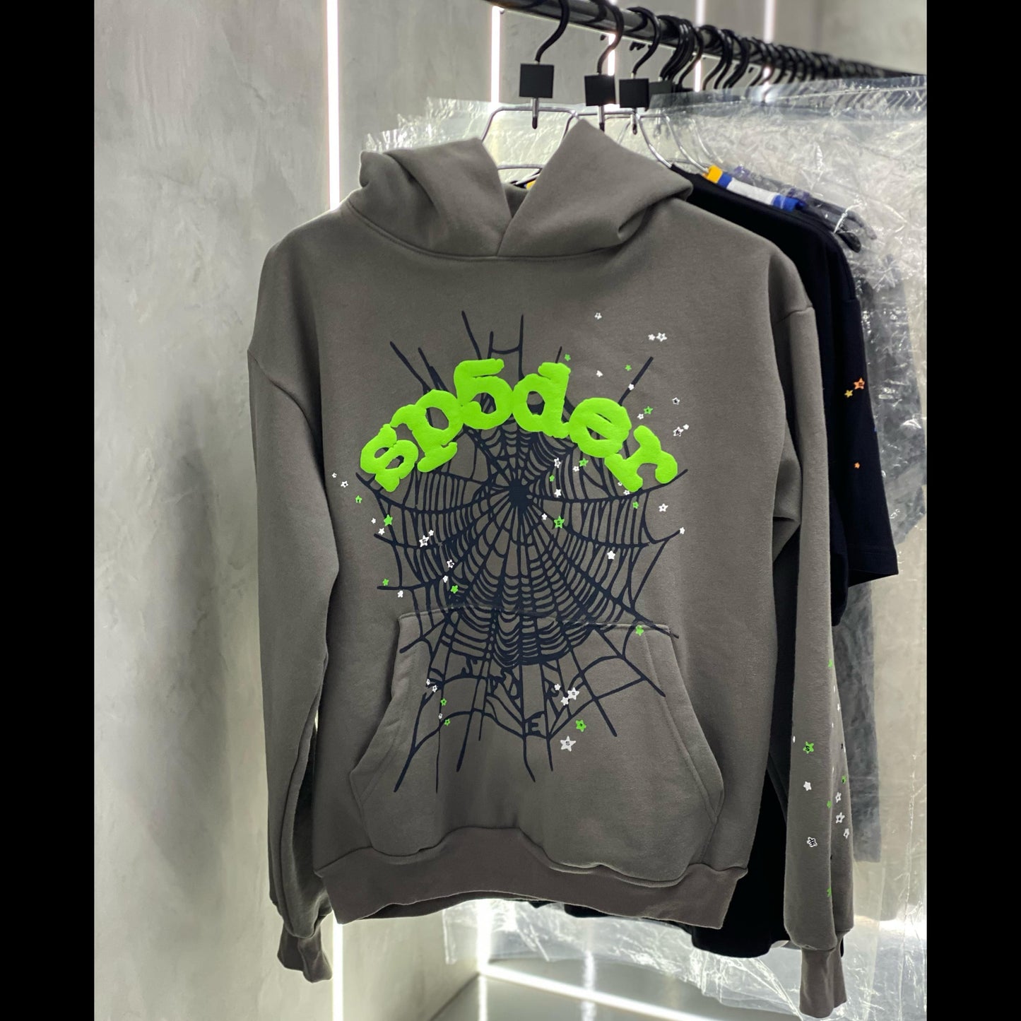 Sp5der Wait Web Slate Grey Hoodie