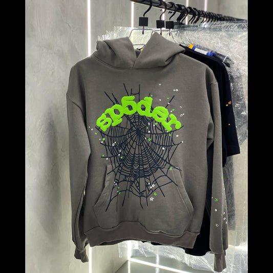 Sp5der Wait Web Slate Grey Hoodie