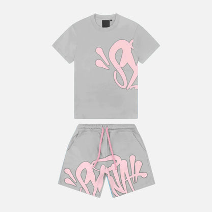 Synaworld by Central Cee "Logo Twinset" Grey/Pink