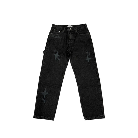 Broken Planet Multi Star Black Jeans