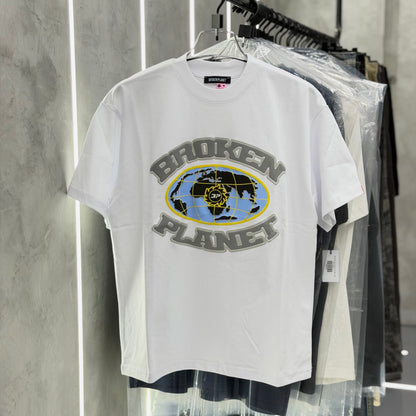 Broken Planet Grid Snow White Tee