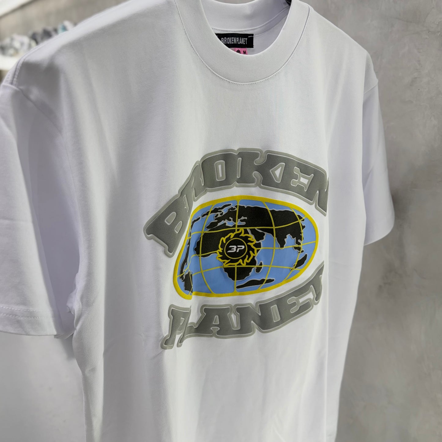 Broken Planet Grid Snow White Tee