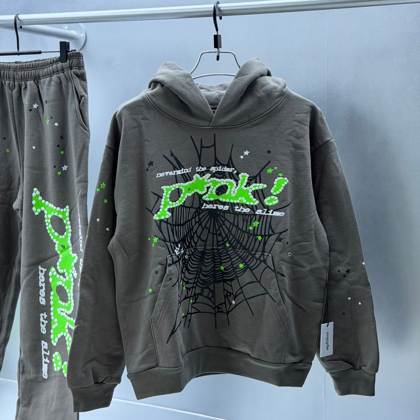 Sp5der Punk V2 Slate Grey Hoodie