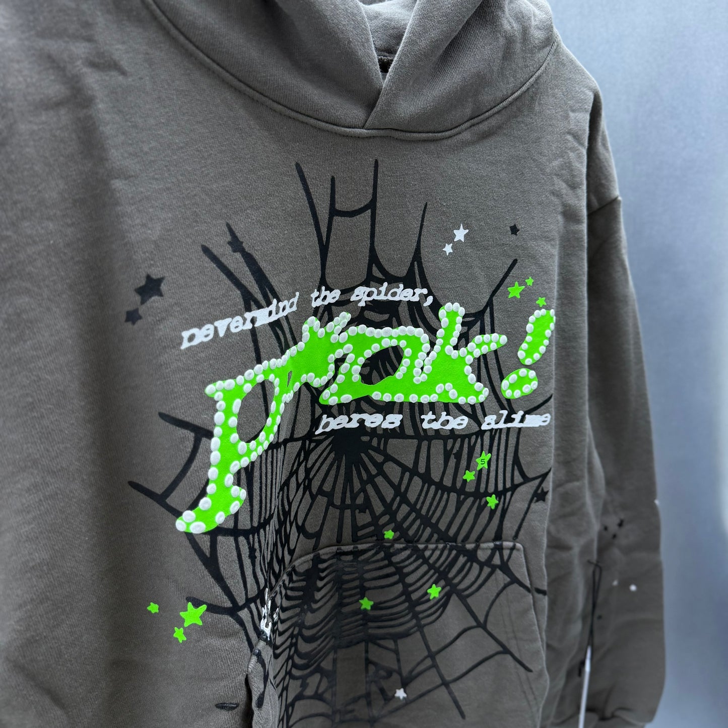 Sp5der Punk V2 Slate Grey Hoodie