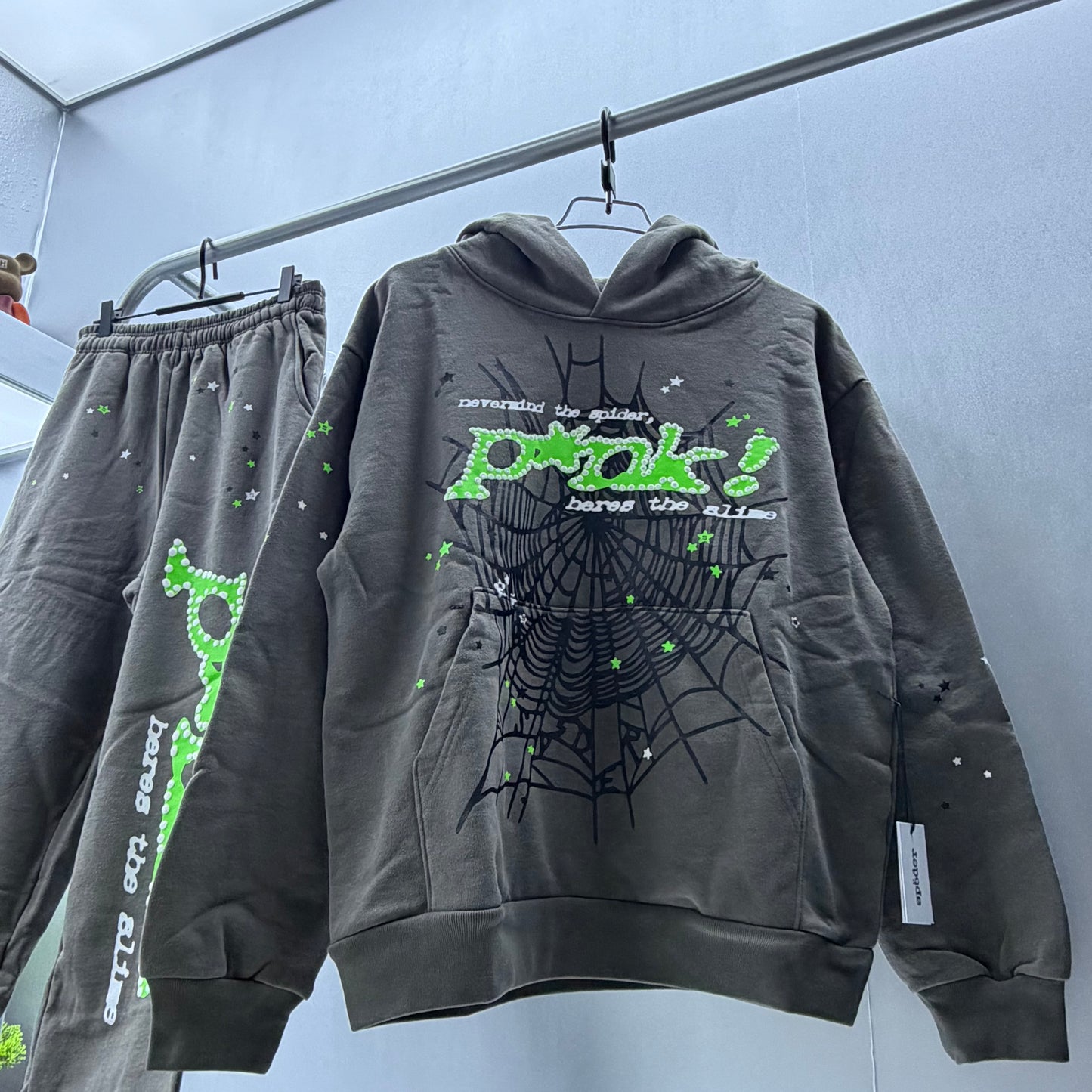 Sp5der Punk V2 Slate Grey Hoodie