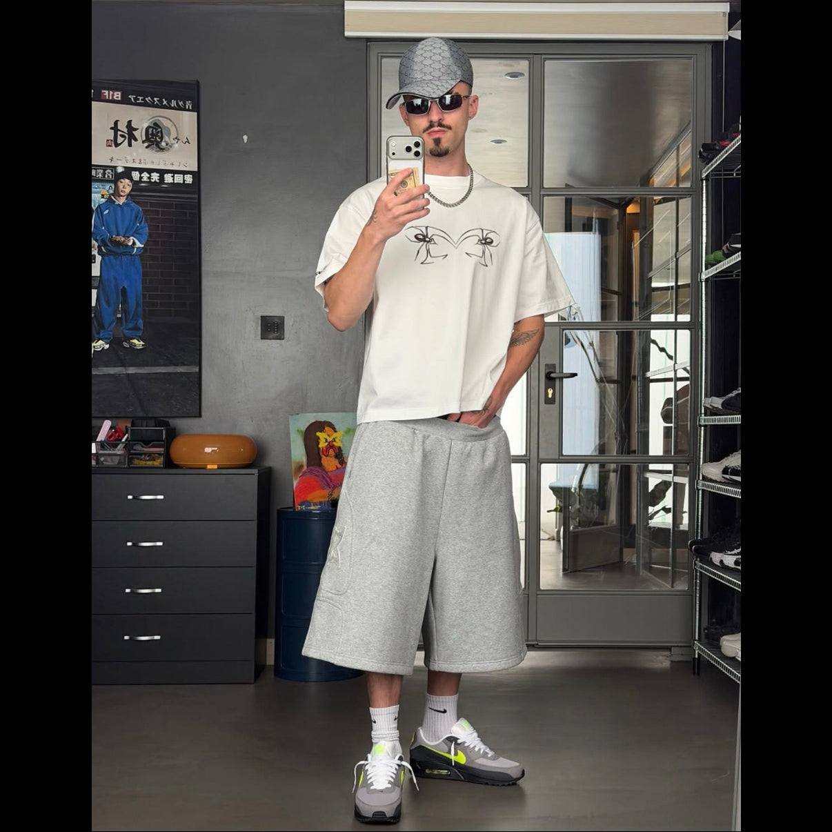 Mertra Oversized Sweat Shorts 'Dark Grey"