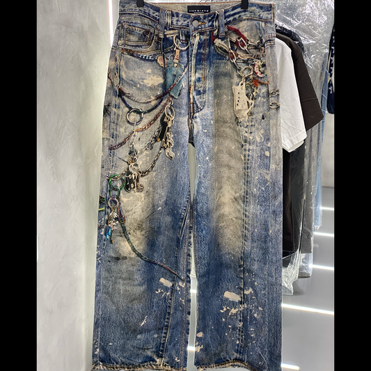 Acne Studios Type 3D Printed Splatter Key Chain Jeans